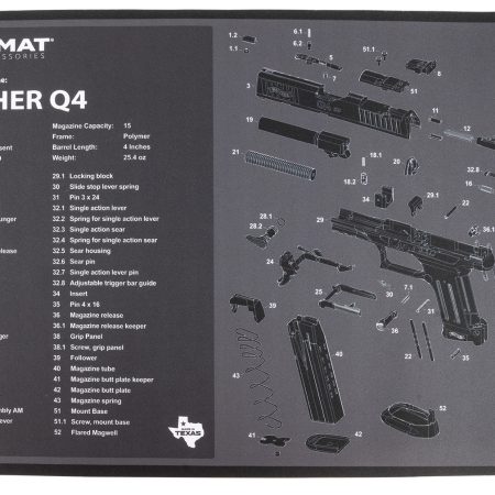 TekMat TEKR17WALQ4SF Walther Q4 SF Cleaning Mat Black/Gray Rubber 11"x17" Walther Q4 Parts Diagram