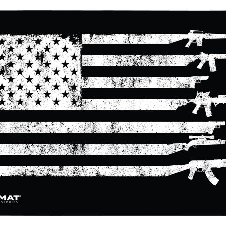TekMat TEK42GFUSA USA Gun Flag Door Mat Black/White Rubber 25"x42"