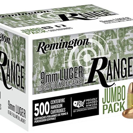 Remington Ammunition R27779 Range Jumbo Pack 9mmLuger 115gr Full Metal Jacket 500/Box