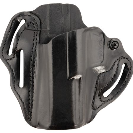 DeSantis Gunhide 002BB0XZ0 Speed Scabbard  OWB Black Leather Belt Slide Fits 4.50" Barrel Left Hand