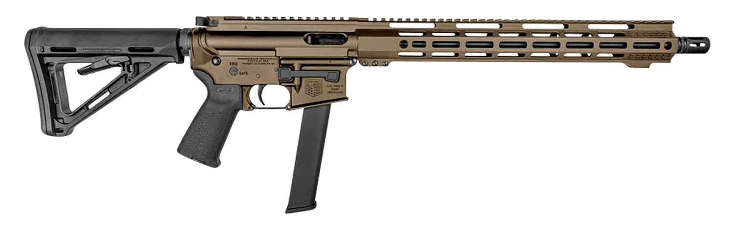 Diamondback DB1418P061 DB15 9mm Luger 32+1 16", FDE Rec/M-Lok Handgaurd, Carbon Lower, Black Magpul CTR Stock/K2 Grip, Flash Hider