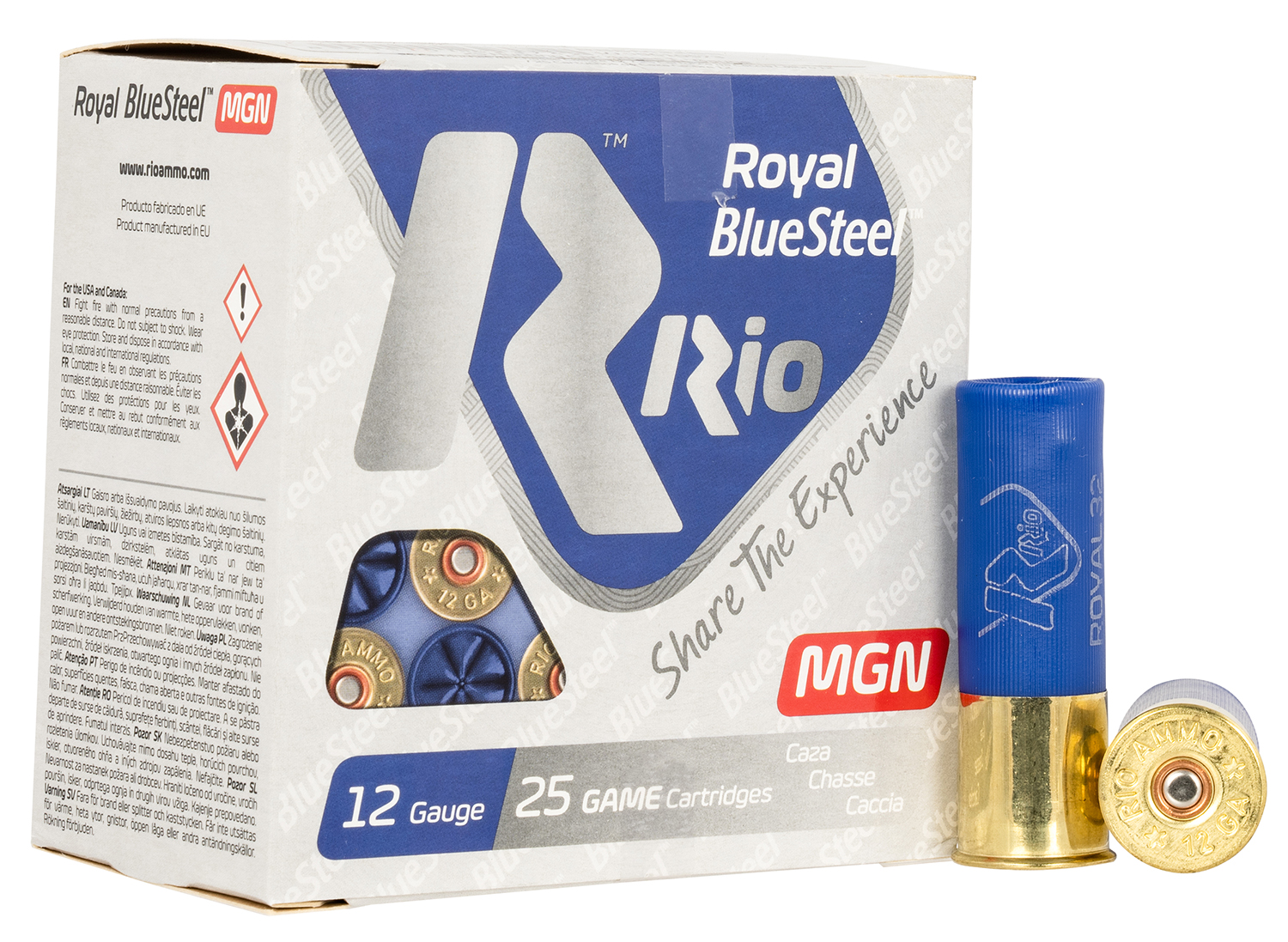 Rio Ammunition RBSM323 Royal BlueSteel 12Gauge 3" 1 1/8oz 3Shot 25 Per Box/10 Case
