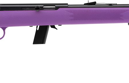Savage Arms 40219 64 F Full Size 22 LR 10+1 21" Matte Black Carbon Steel Barrel, Matte Black Grooved Carbon Steel Receiver, Purple Fixed Synthetic Stock, Right Hand
