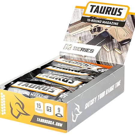 Taurus 389000901 G3 Magazine Pop Display 15rd 9mmLuger Black Steel w/ Polymer Base Plate (12 Mags)