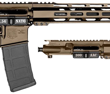 Diamondback DB1721K061 DB15 Combo 5.56x45mm NATO & 300 Blackout 16" 30+1, FDE Carbon Rec/12" M-LOK Handguard, Black Magpul Carbine Stock & Grip, Includes 2 Uppers