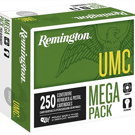 Remington Ammunition 23777 UMC Mega Pack 9mmLuger 115gr Full Metal Jacket 250 Per Box/4 Case