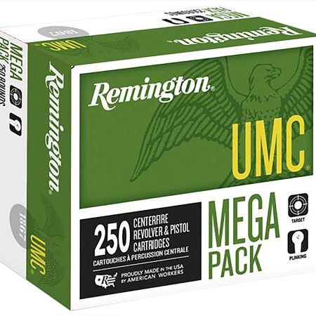 Remington Ammunition 23773 UMC Mega Pack 40S&W 165gr Full Metal Jacket 250 Per Box/4 Case