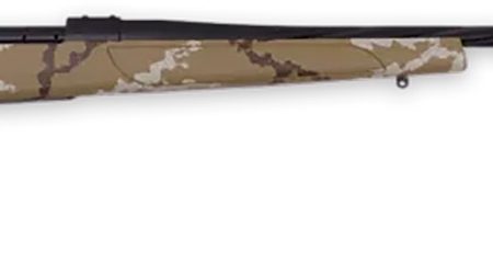 Weatherby VHH223RR6B Vanguard Outfitter 223 Rem 5+1 24" Threaded/Spiral Fluted, Graphite Black Barrel/Rec, Tan with Brown & White Sponge Synthetic Stock, Accubrake Muzzle Brake, Adj. Trigger