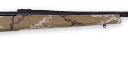 Weatherby VHH256RR6B Vanguard Outfitter 25-06 Rem 5+1 24" Threaded/Spiral Fluted, Graphite Black Barrel/Rec, Tan with Brown & White Sponge Synthetic Stock, Accubrake Muzzle Brake, Adj. Trigger