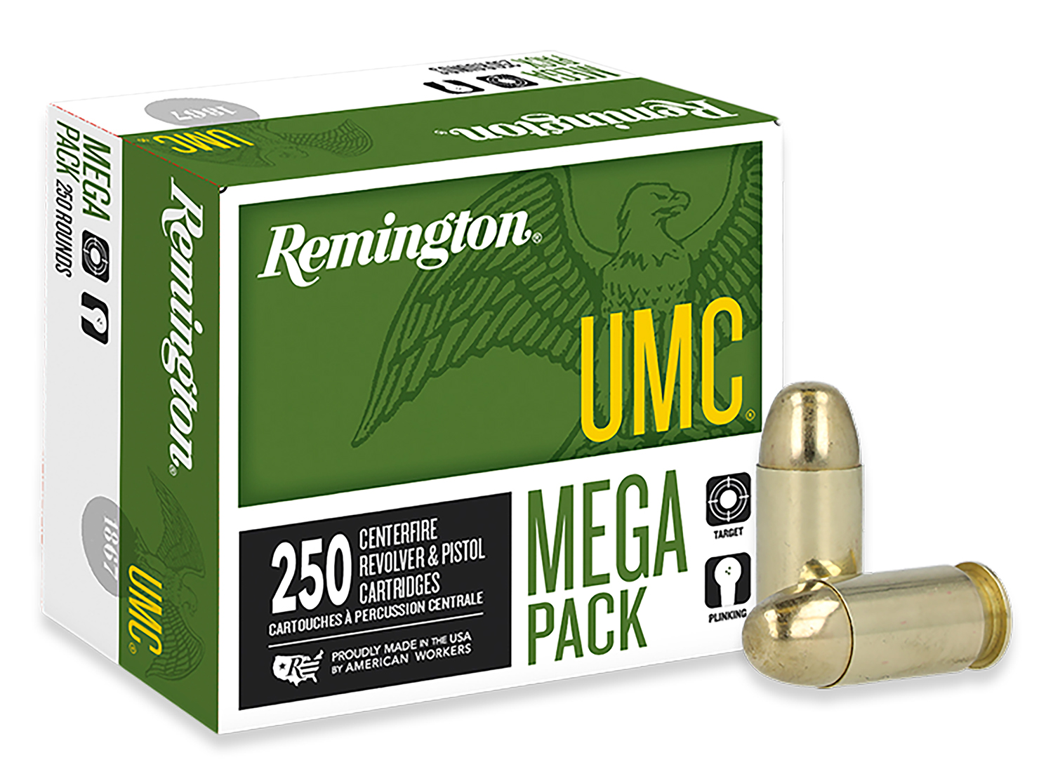 Remington Ammunition 23781 UMC Mega Pack 45ACP 230gr Full Metal Jacket 250 Per Box/4 Case