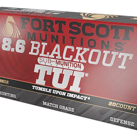 Fort Scott Munitions 86BLK285SCV2SS Tumble Upon Impact (TUI)  8.6Blackout 285gr Solid Copper Spun 20 Per Box/10 Case