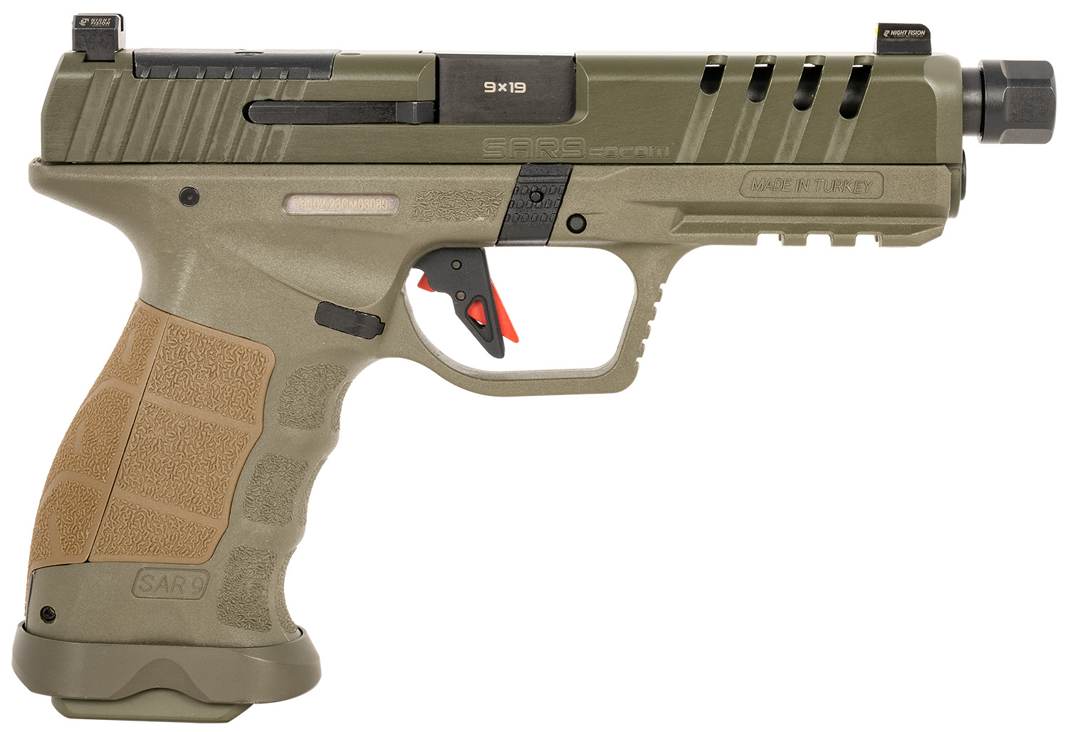 SAR USA SAR9SOCOMOD SAR9 SOCOM OD GRN 9MM 17/21