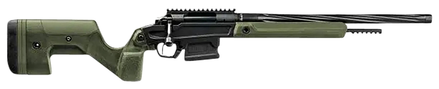 Stag Arms SABR01030001 Pursuit 308 Win 5+1 18" Threaded/Fluted Sporter, Black Cerakote Barrel/Rec, OD Green OEM Hybrid Hunter Stock, TriggerTech Trigger, 20 MOA Scope Mount