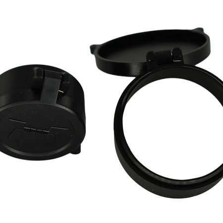 Huskemaw Optics 20SFC520T Tactical Flip-Up Lens Caps Black Rubber, 50mm Objective, Compatible w/ Tactical Hunter 5-20x50mm