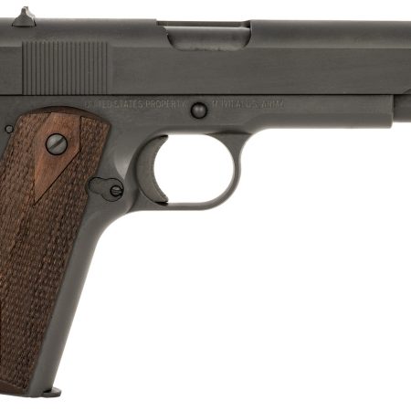 Tisas 10100539 1911 A1 US Army WWII 45 ACP 7+1 5" Black Steel Barrel Manganese Phosphate Coated Serrated Carbon Steel Slide & Frame w/Beavertail
