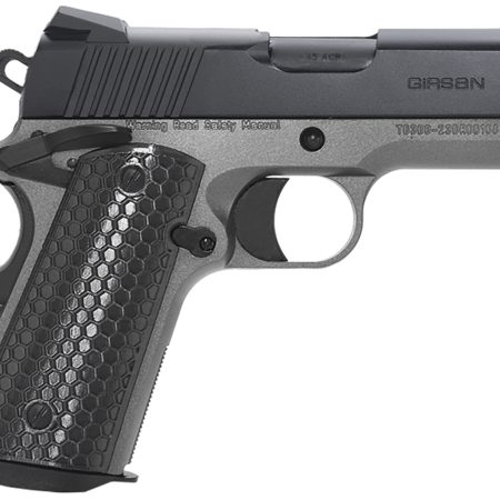 Girsan 392067 MC1911 SC Untouchable Sub-Compact Frame 9mm Luger 7+1 3.40"  Black Steel Barrel, Black Serrated Steel Slide, Stainless Frame w/Beavertail, Black Polymer Grip