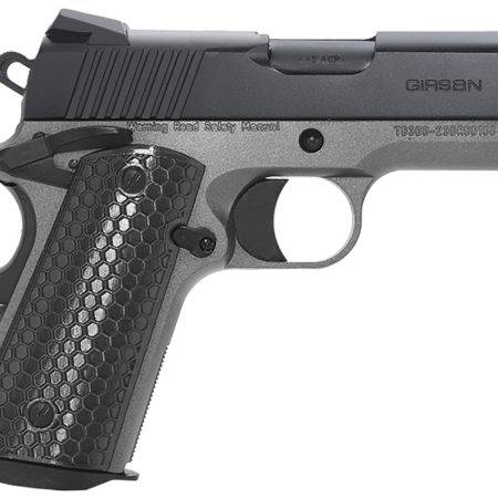 Girsan 392052 MC1911 SC Untouchable Sub-Compact Frame 45 ACP 6+1 3.40"  Black Steel Barrel, Black Serrated Steel Slide, Stainless Frame w/Beavertail, Black Polymer Grip