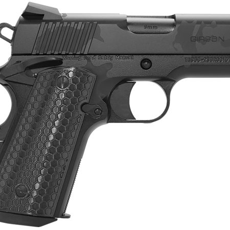 Girsan 392069 MC1911 SC Untouchable Sub-Compact Frame 9mm 7+1 3.40"  Black Steel Barrel, Black Camo Serrated Steel Slide & Frame w/Beavertail, Black Polymer Grip