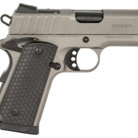 Girsan 391141 MC1911 SC Influencer Sub-Compact 45 ACP 6+1 3.40" Black Steel Barrel, Tungsten Gray Cerakote Optic Ready/Serrated Steel Slide & Frame w/Picatinny Rail & Beavertail, Gray Polymer Grip