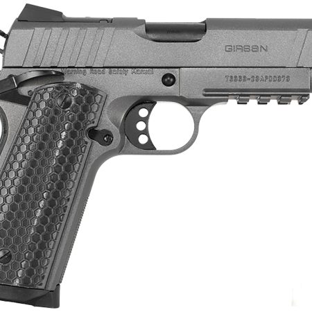 Girsan 391144 MC1911 C Influencer Compact 45 ACP 8+1 4.40" Black Steel Barrel, Tungsten Gray Cerakote Optic Ready/Serrated Steel Slide & Frame w/Picatinny Rail & Beavertail, Gray Polymer Grip