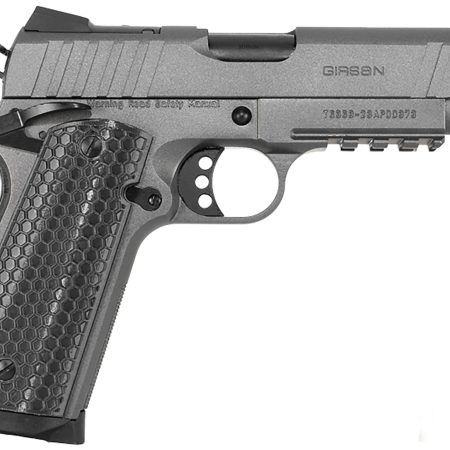 Girsan 391145 MC1911 C Influencer Compact 10mm Auto 9+1 4.40" Black Steel Barrel, Tungsten Gray Cerakote Optic Ready/Serrated Steel Slide & Frame w/Picatinny Rail & Beavertail, Gray Polymer Grip