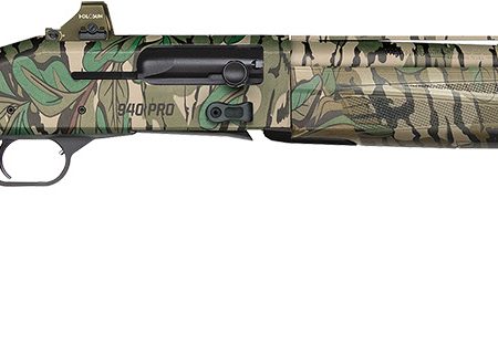 Mossberg 85169 940 Pro Turkey 12 Gauge 4+1 3" 18.50", Mossy Oak Greenleaf, Optic Cut Rec, Self-Draining Synthetic Stock with Adj. Shims, HiViz CompSight Fiber Optic Sight, Includes Holosun Red Dot