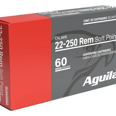 Aguila 8338AG   22-250Rem 60gr InterLock Boat Tail Soft Point 20 Per Box/10 Case