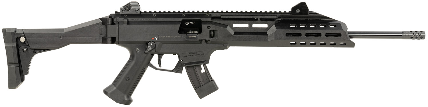 CZ-USA 91368 Scorpion EVO 3 22 LR 10+1 16" Black Threaded Steel Barrel, Picatinny Rail Receiver, M-LOK Handguards, Black Folding/Telescoping Stock, Black Polymer Grips