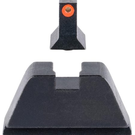 Trijicon GL201C601138 Suppressor/Optic Height Sights  Green/Tritium Orange Outline Front Sight-Black/Blank Rear Sight Glock 17/17L/19/22 Standard Frame