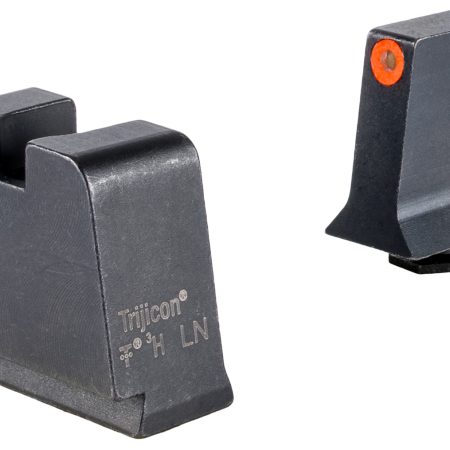Trijicon GL243C601146 Suppressor/Optic Height Sights  Green/Tritium Orange Outline Front Sight-Black/Blank Rear Sight Glock 42/43/43X Slim Frame