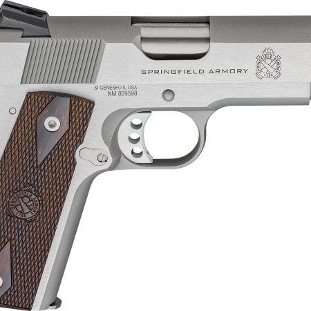Springfield Armory PX9418S 1911 Garrison 45 ACP 7+1 4.25" Stainless Match Grade Barrel, Serrated Stainless Steel Slide & Frame w/Beavertail, Thinline Wood Grip