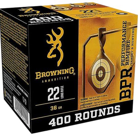 Browning Ammo B194122401   22LR 36gr Plated Hollow Point 400 Per Box/4 Case