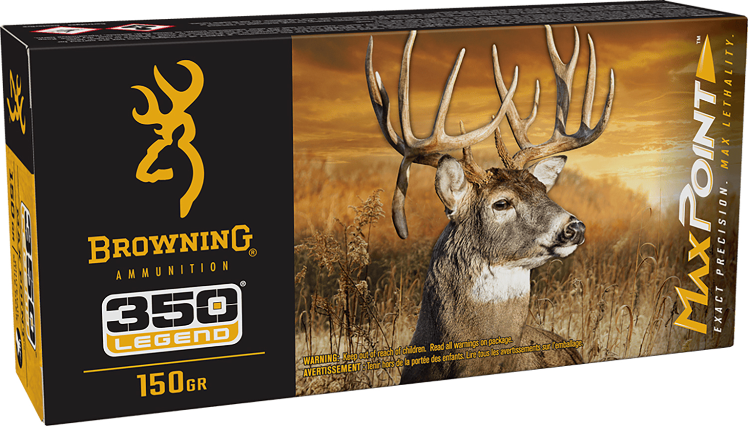 Browning Ammo B192103502 Max Point 350Legend 150gr 20 Per Box/10 Case