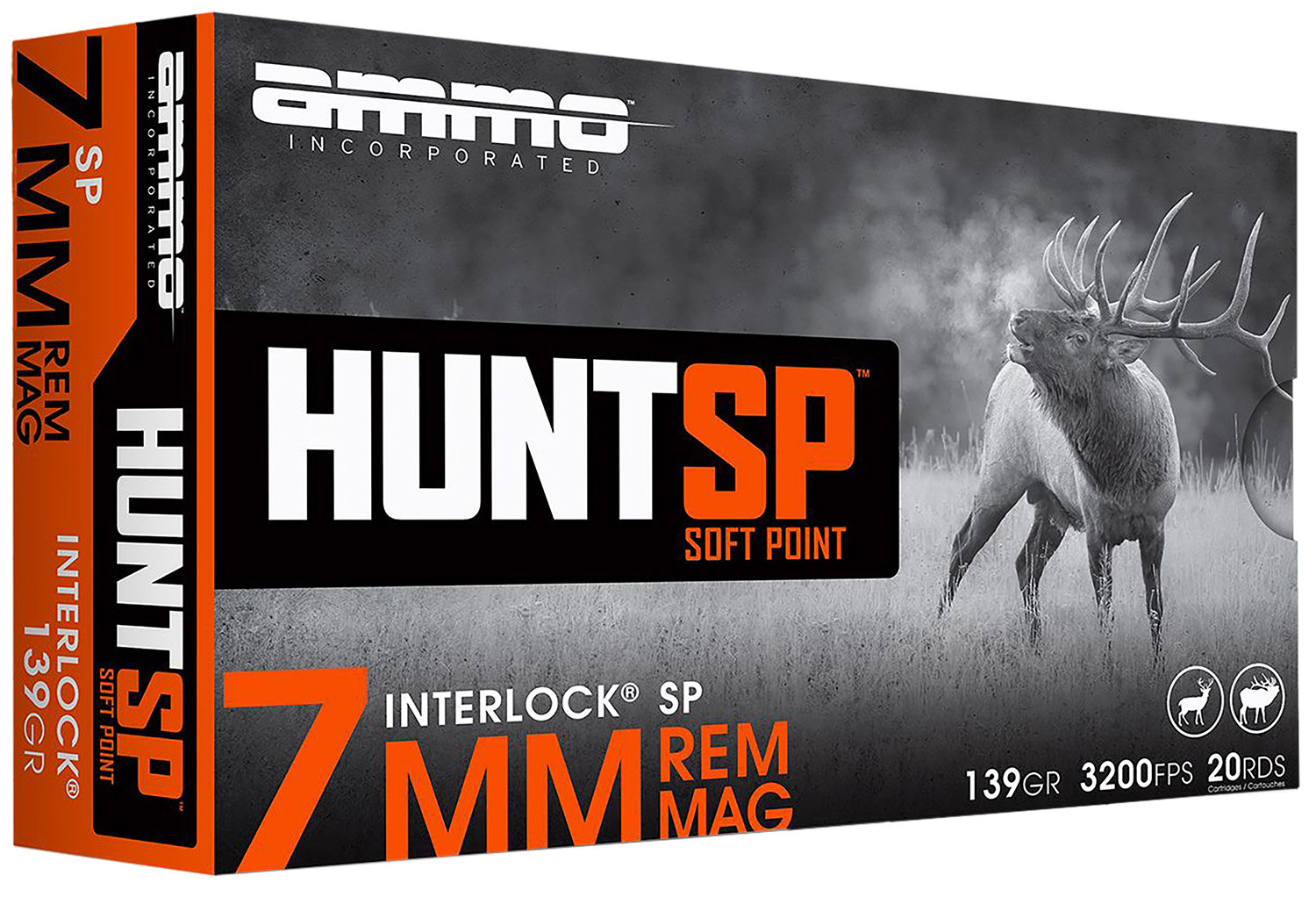 Ammo Inc 7MM139SPA20 Hunt 7mm 139gr Soft Point 20 Per Box/10 Case