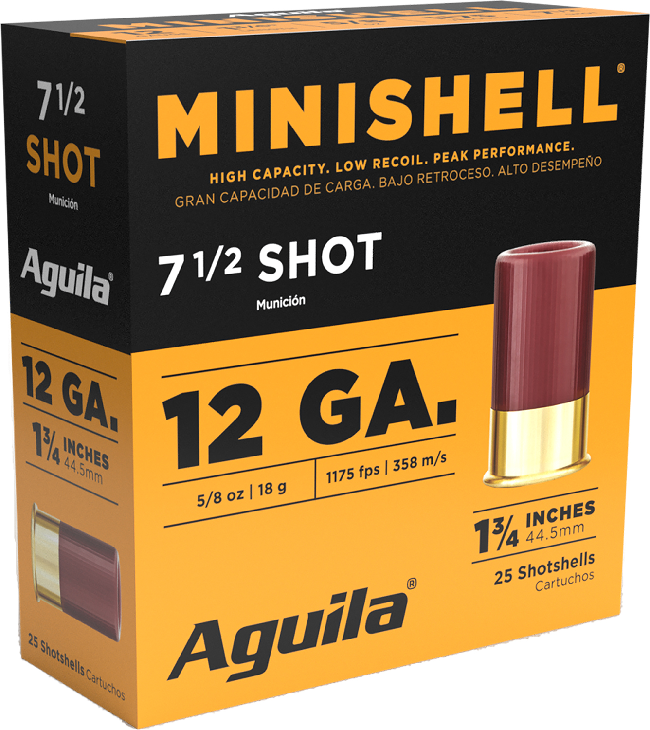 Aguila 1CHB1387 Minishell 12Gauge 1.75" 5/8oz 7.5Shot 25 Per Box/10 Case