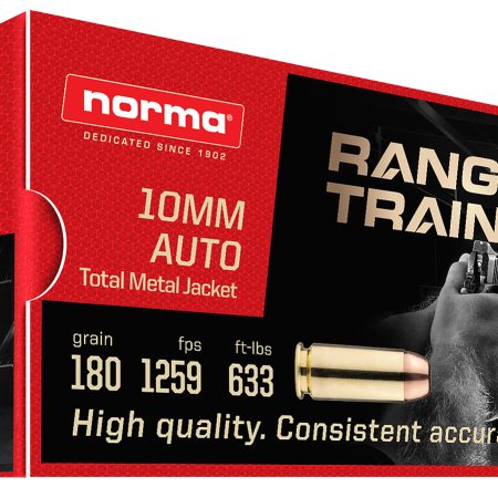 Norma Ammunition 801105383   10mm 180gr Total Metal Jacket 50 Per Box/20 Case