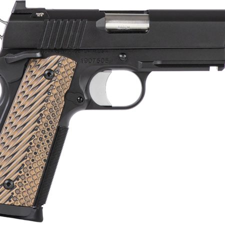 Dan Wesson 01795 Specialist Commander Full Size Frame 45 ACP 8+1 4.25" Stainless Steel Barrel, Black Duty Serrated Steel Slide, Black Duty Steel Frame w/Picatinny Rail, Black/Brown G10 Grip