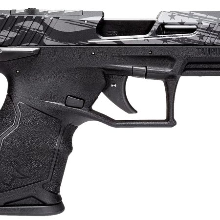 Taurus 1TX2233110US5 TX22C T.O.R.O. Compact Frame 22 LR 10+1 3.60" Matte Black Steel Barrel, Engraved Distressed USA Flag Optic Ready/Serrated Slide, Black Polymer Frame