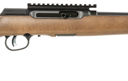 Savage Arms 47247 A Series Timber 22 LR 10+1 18" Black Threaded Barrel, Black Picatinny Rail Steel Receiver, Woodgrain Fixed Thumbhole Stock