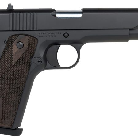 Tisas 10100516 1911 A1 Stakeout Full Size Frame 45 ACP 8+1 5" Stainless Button-Rifled Barrel, Nickel Serrated Stainless Steel Slide, Nickel Steel Frame w/Beavertail, Turkish Walnut Grip