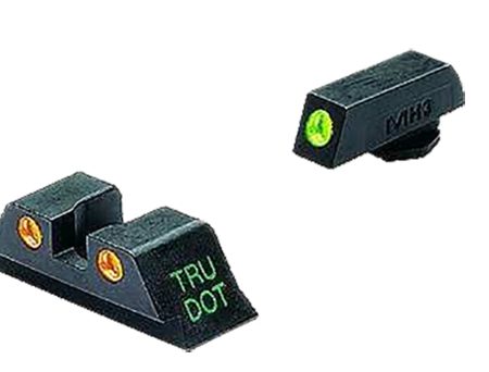 Meprolight USA 102223301 Tru-Dot Sight Set Green Tritium Front/Orange Tritium Rear, Compatible w/Glock 10mm/45 ACP