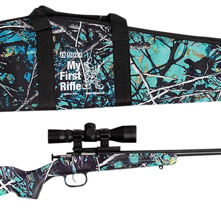 Crickett KSA2172BSC My First Rifle Package 22 S/L/LR Single Shot 16.10" Blued Steel Barrel & Receiver, Muddy Girl Serenity Synthetic Fixed Stock, 4x32 Scope