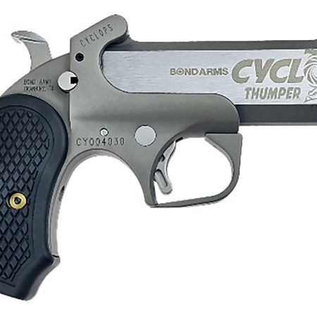 Bond Arms BACY Cyclops Thumper 50 AE 1rd Shot 4.25" Black/SS Barrel, Black Rough & Tumble Frame, Black B6 Resin Grips