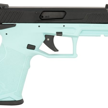 Taurus 1-TX22141C10 TX22  Full Size Frame 22 LR 10+1 4.10" Matte Black Threaded Barrel, Matte Black Serrated Slide, Cyan Polymer Frame w/Picatinny Rail, Textured Grip