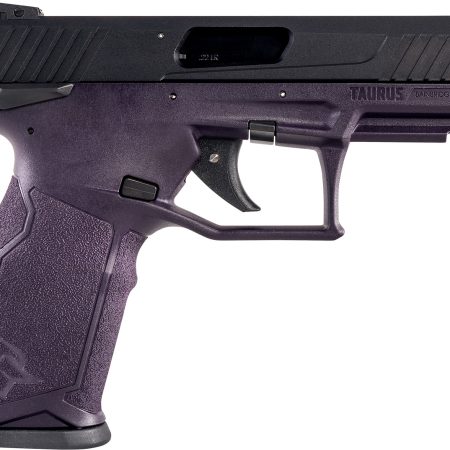Taurus 1-TX22141P TX22  Full Size Frame 22 LR 16+1 4.10" Matte Black Threaded Barrel, Matte Black Alloy Steel Serrated Slide, Purple Wine Polymer Frame w/Picatinny Rail, Textured Grip