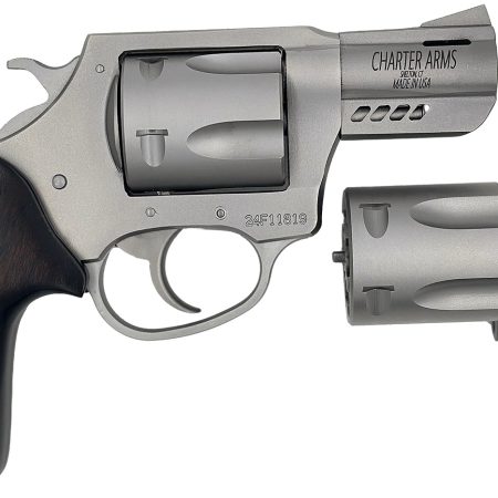 Charter Arms 73920 Mag Pug & Pitbull  38 Special 357 Mag 9mm 5 Shot 2.2" Stainless Steel Classic Walnut Wood Grip
