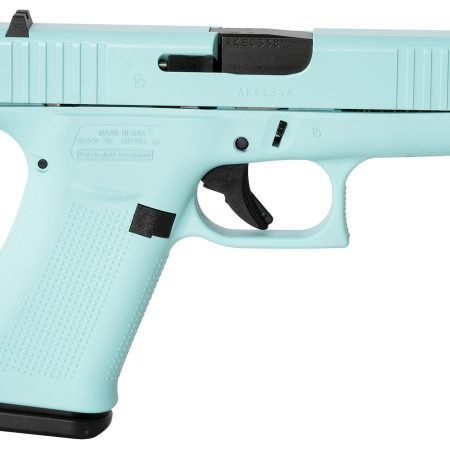 Glock UX4350204REB G43X  Slim Sub-Compact Frame 9mm Luger 10+1 3.41" Black GMB Barrel, Robins Egg Blue Cerakote Serrated Steel Slide, Robin Egg Blue Cerakote Polymer Frame w/Beavertail, USA Made
