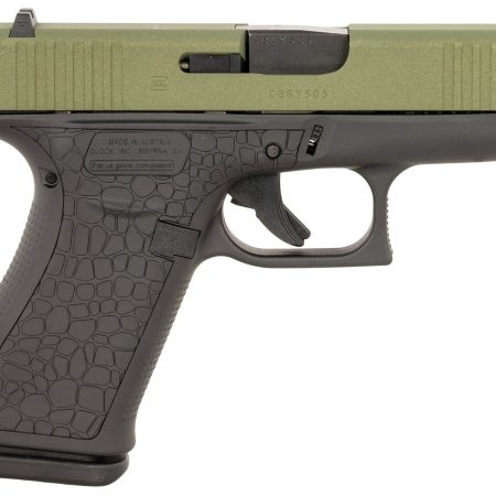Glock PX4350204BAYOU G43X  Slim Sub-Compact Frame 9mm Luger 10+1 3.41" Black GMB Barrel, Lime Green Cerakote Serrated Steel Slide, Black Cerakote Polymer Frame w/Beavertail, Ambidextrous