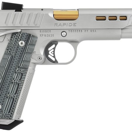 Kimber Mfg.,inc 3000420CA Rapide Dawn (CA) (MA) 9mm 9+1 5" KimPro Silver Front and Rear Serrations Stainless Steel Slide Gray/black Rapide G10 Grip