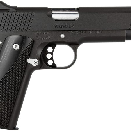 Kimber Mfg, Inc 3700595 Custom LW Nightstar 45 ACP 8+1 5" Stainless Match Grade Barrel, Black Serrated Steel Slide, Black Aluminum Frame w/Beavertail, Black/Gray Laminate Grip